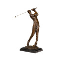 Estatua de latón deportivo Golfista Decoración femenina Escultura de bronce Tpy-790 (C)